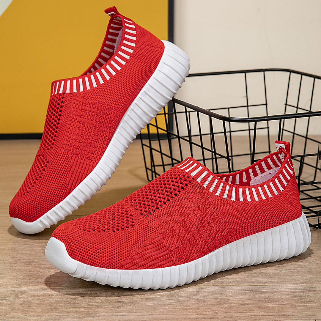 Damen nan elastischer Schlupf-Komfort-Sneaker mit dreidimensionaler Strickstruktur und profilierter Leichtsohle EB