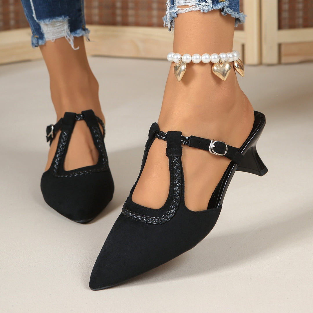 Damen elegante Slingback-Pumps mit Animal-Print und modischem Absatz EB