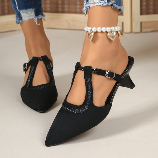 Damen elegante Slingback-Pumps mit Animal-Print und modischem Absatz EB