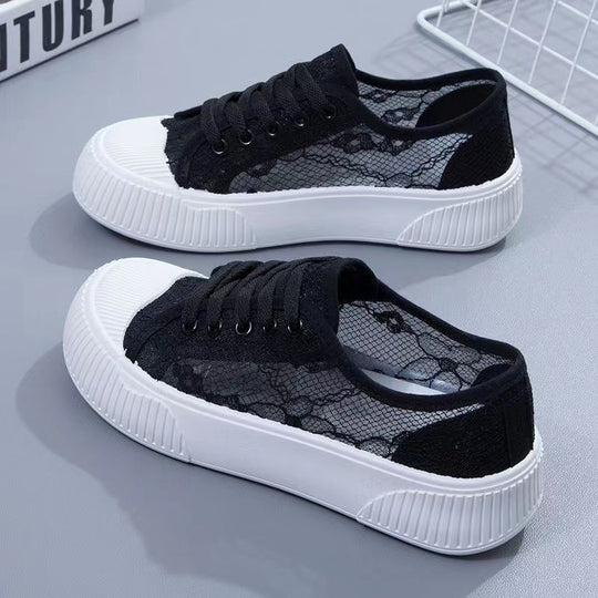Damen Sneakers mit eleganter Spitzenoptik und komfortabler Polsterung EB