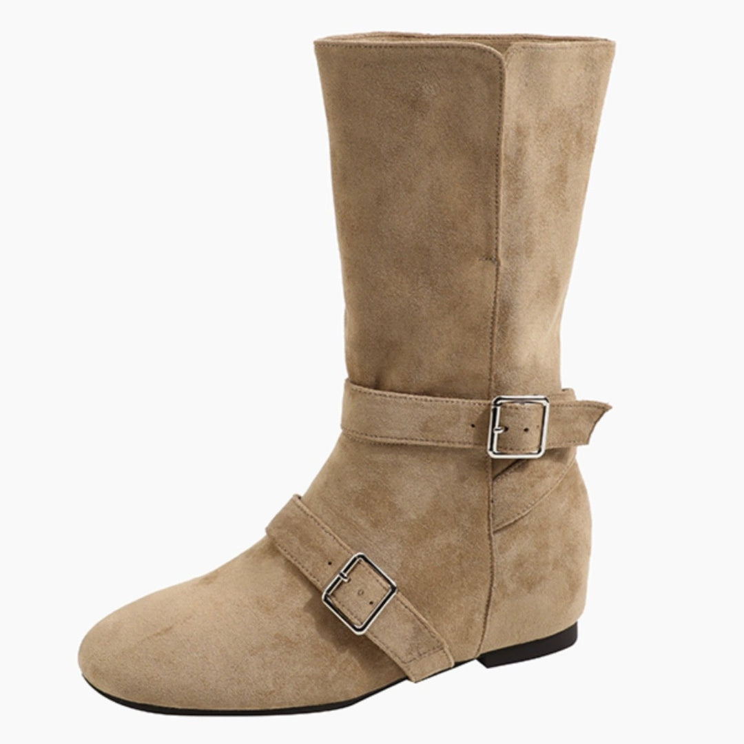 Damen Stiefeletten mit flexiblem Knöchelrisiko und stylischem Schnallenverschluss EB