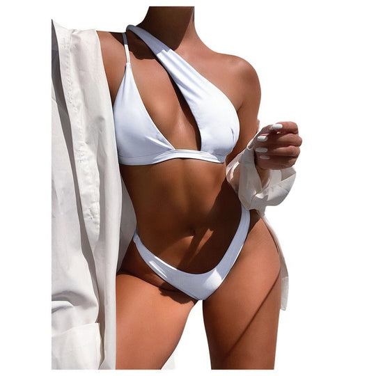 Damen Cut-Out Bikini mit asymmetrischem Oberteil und verstellbaren Trägern EB