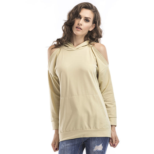 Damen Sweatshirt mit Off-Shoulder Design und bequemer Passform EB
