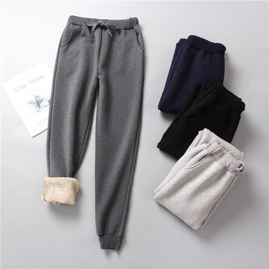 Damen nan gefütterte Therm-Jogginghose mit Kordelzug, seitlichen Eingrifftaschen und schmalem Bein EB