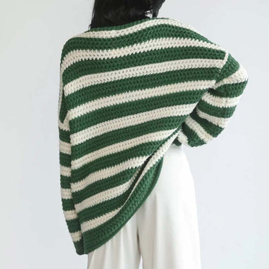 EB | Gestreifter Strickpullover Mit Sanften Farben