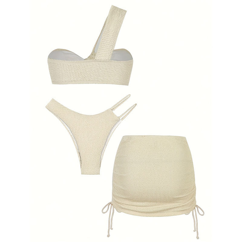 Damen Strick-Bikini-Set mit verstellbarem Oberteil und Raffung EB