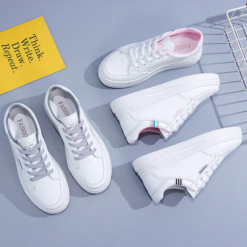 Damen Bequeme sportliche Sneakers mit dicker Plattformsohle EB