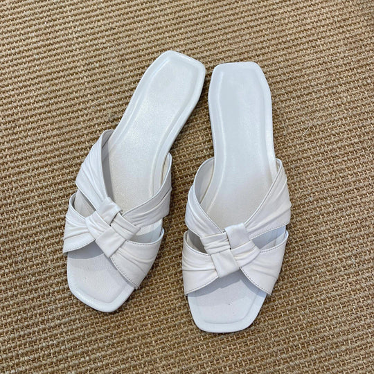 Damen modische Riemensandalen mit elegante Knotenakzent und komfortabler Innensohle EB