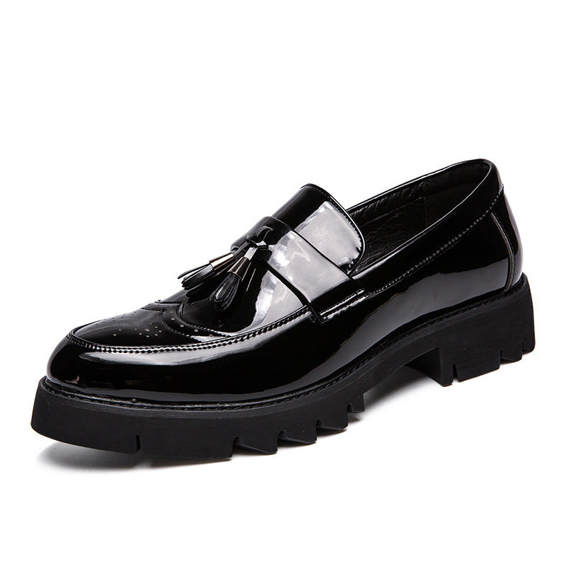 Damen Elegante und modische Mokassins mit Quasten und glänzendem Obermaterial EB