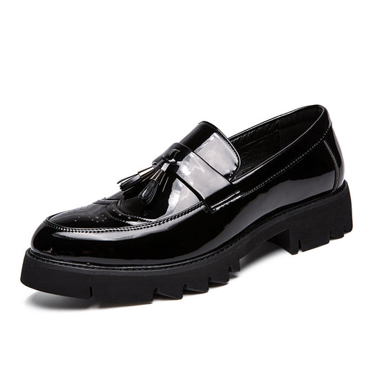 Damen Elegante und modische Mokassins mit Quasten und glänzendem Obermaterial EB
