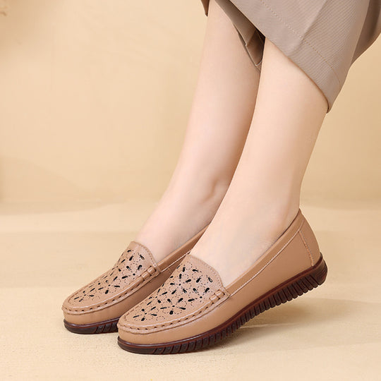 Damen Mokassins mit modischem Lochdesign und bequemer Sohle EB