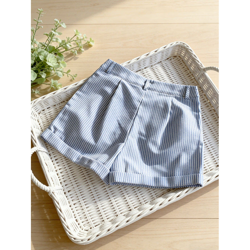Damen Shorts mit gestreiftem Design und bequemer Passform EB