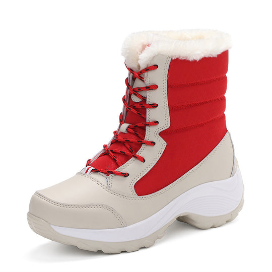 Damen Warme Winterstiefel mit Fleece-Futter und rutschfester Sohle EB