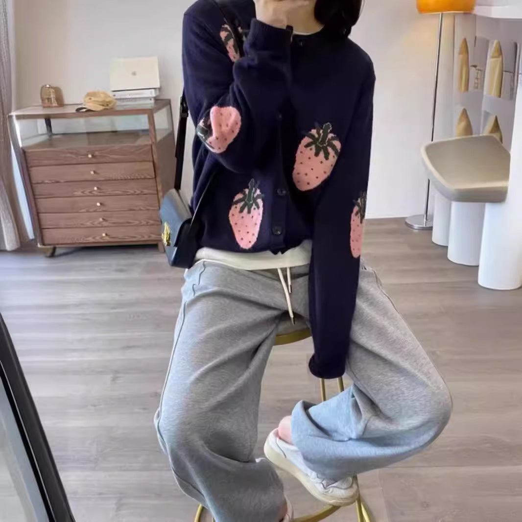 Damen Verspielt gemusterter Cardigan mit Knopfdetail EB