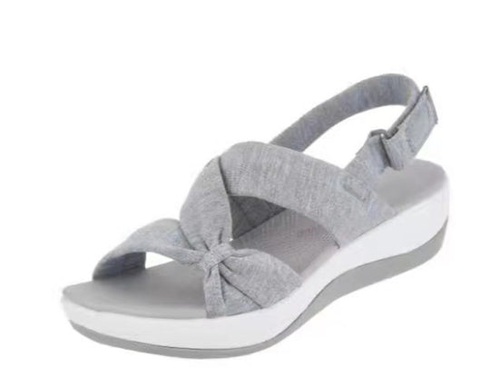 Damen Wedge-Sandalen mit modischem Knoten-Design und ergonomischer Sohle EB