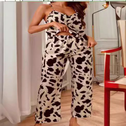 Damen Oberteil und weite Hose im modernen Tiermuster EB