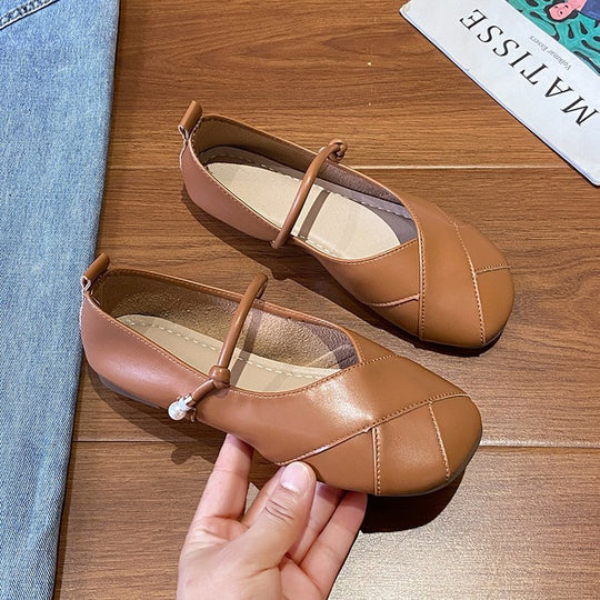 Damen Ballerinas mit dekorativem Riemen EB
