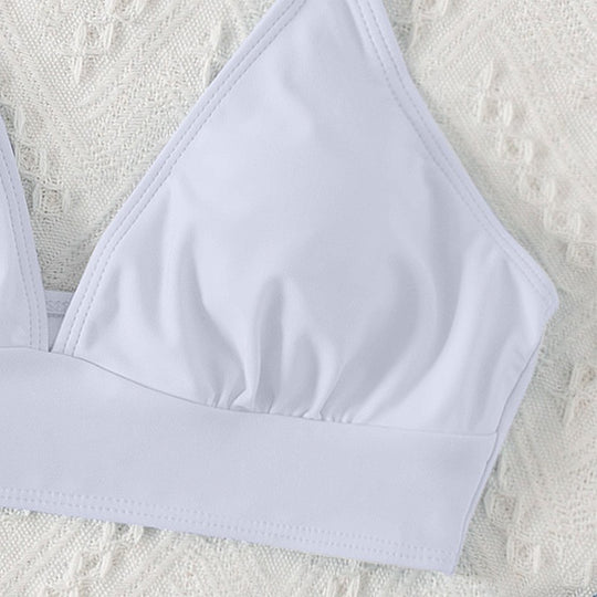Damen Triangel-Bikinioberteil mit verspielten Rüschendetails EB