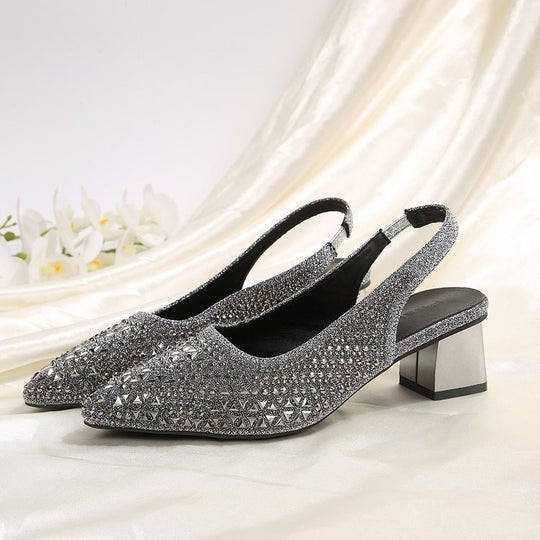 Damen Slingback-Pumps mit glamourösem Kristall-Detail EB