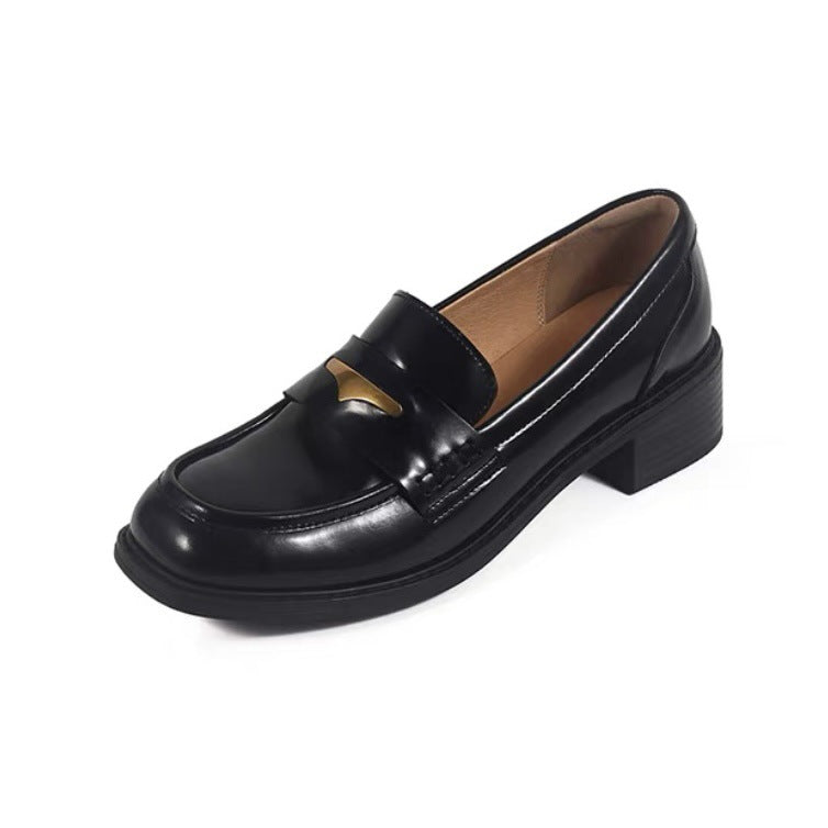 Damen Mokassins mit eleganter Schnallenverzierung und komfortablem Blockabsatz EB