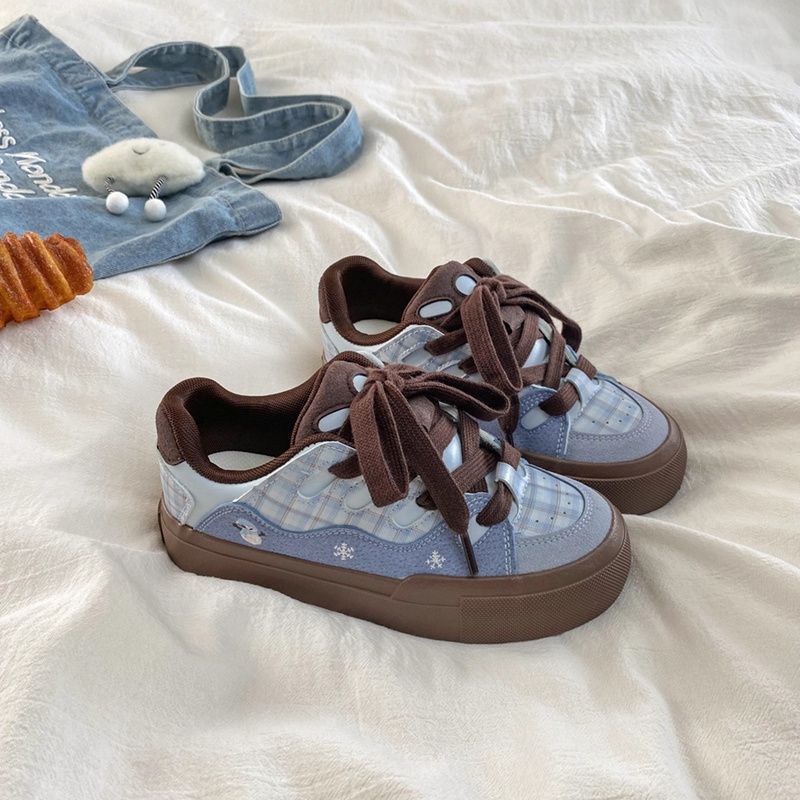 Damen Sportliche Sneaker im lässigen Karomuster mit modernem Design EB