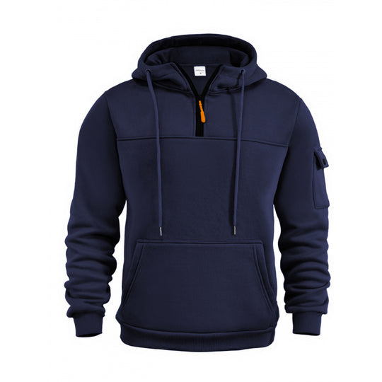 Herren Funktionaler Kapuzenpullover mit Halbreißverschluss und Seitentaschen EB