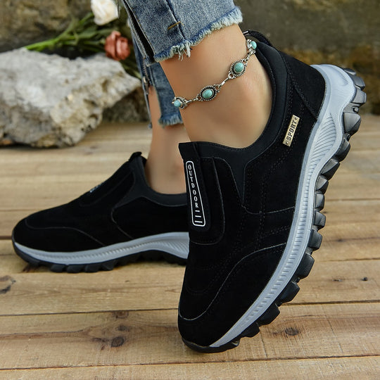 Damen Slip-On Sneakers mit elastischer Einfassung und rutschfester Profilsohle EB