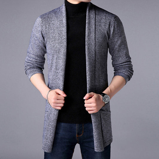 Herren Strickjacke mit offenem Schnitt und praktischem Taschen EB