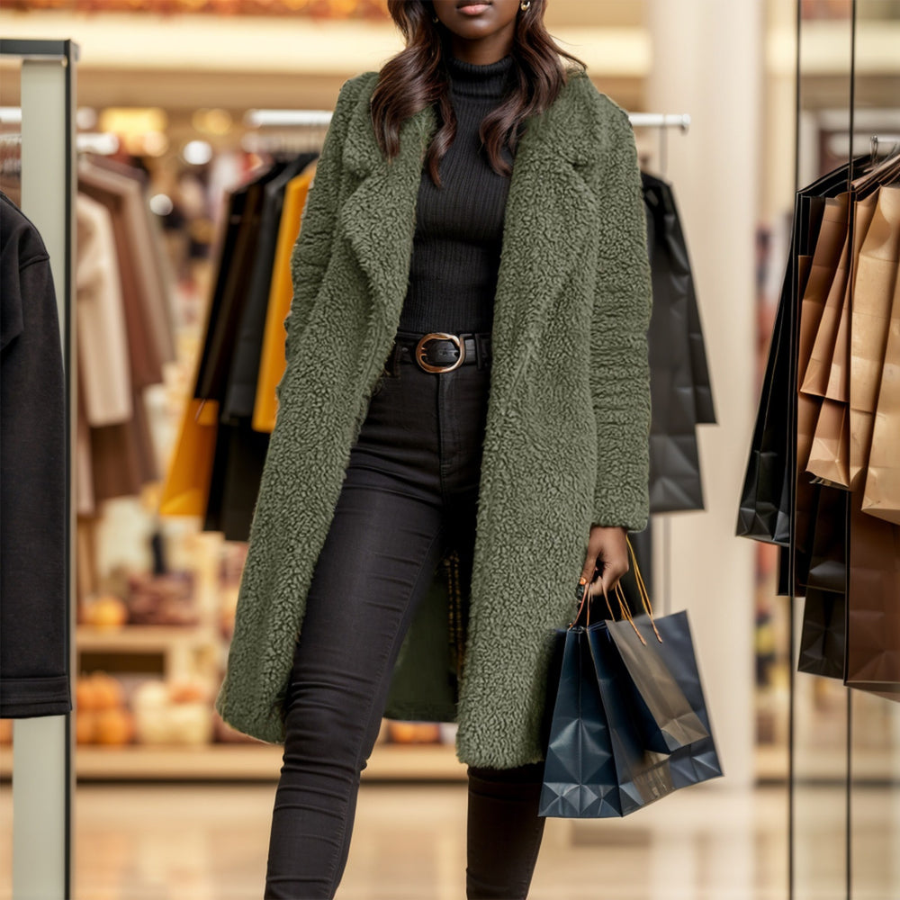 Damen Kuscheliger Sherpa-Mantel EB