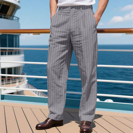 Herren elegante Streifen-Hose EB