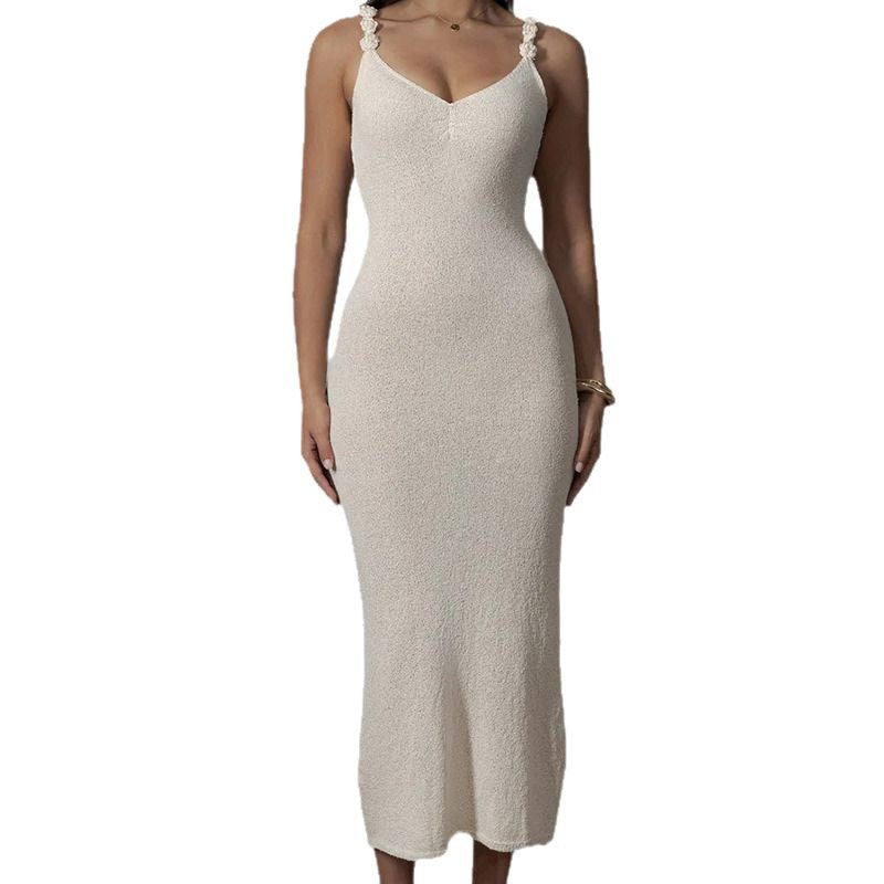 Damen Elegantes Maxikleid mit raffinierten Trägern und fließendem Stoff EB