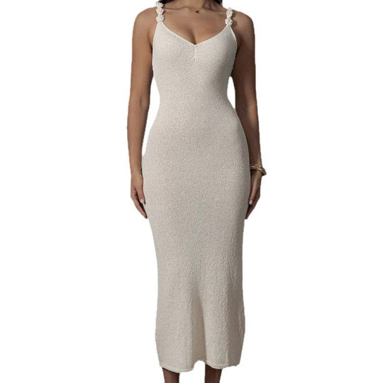 Damen Elegantes Maxikleid mit raffinierten Trägern und fließendem Stoff EB