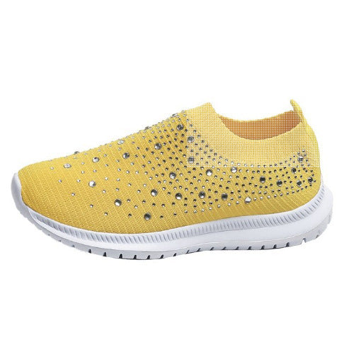 Damen modische Slip-On Sneakers mit funkelnden Verzierungen EB