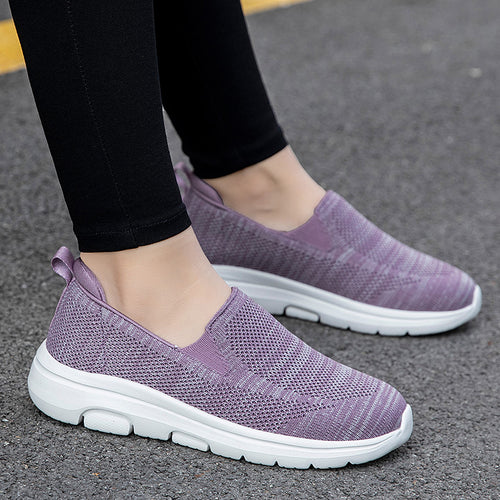 Damen Slip-On Fitnessschuhe mit atmungsaktiver Mesh-Oberfläche EB