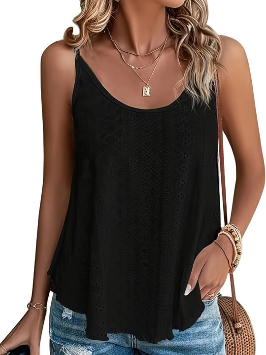Damen lässiges Top mit feinem Strukturmuster und eleganten Trägern EB