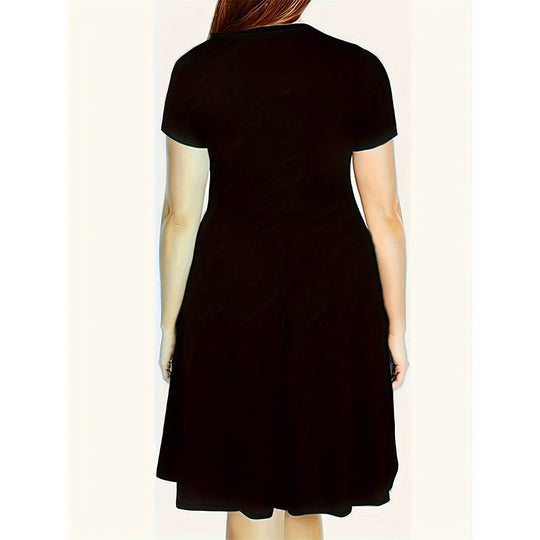 Damen Midi-Kleid mit Seitentaschen und schwingendem Rock EB