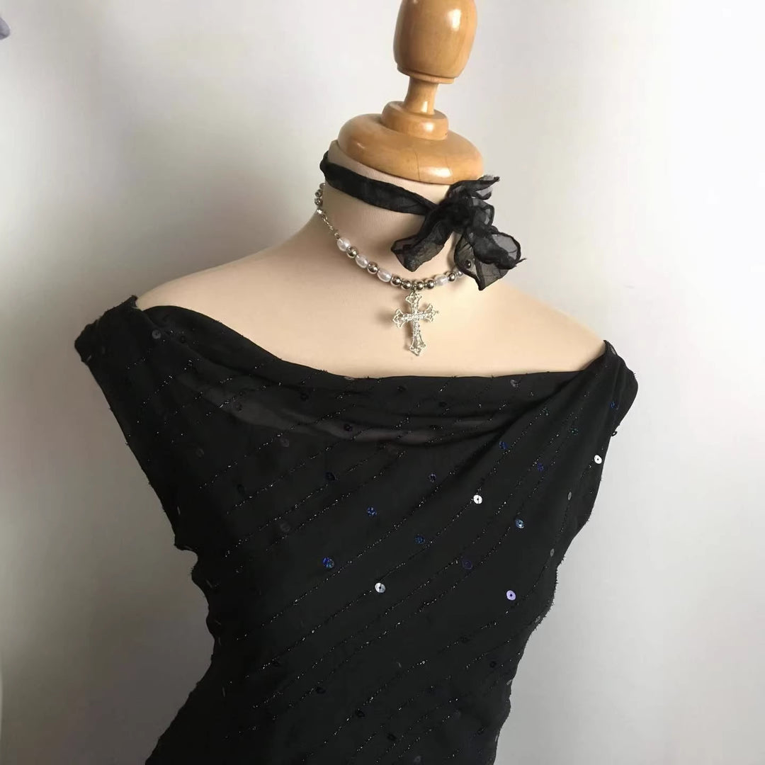 Damen Elegantes Abendkleid mit verführerischen Glitzerakzenten EB