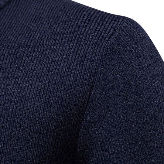 Herren Strickjacke mit modischem Stehkragen und Reißverschluss EB