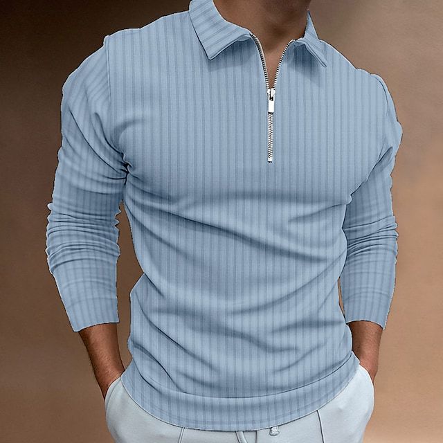 Herren modischer Poloshirt mit Reißverschluss EB