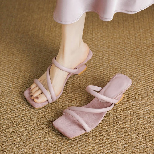 Damen elegante Slingback-High-Heels mit gekreuzten Riemen EB