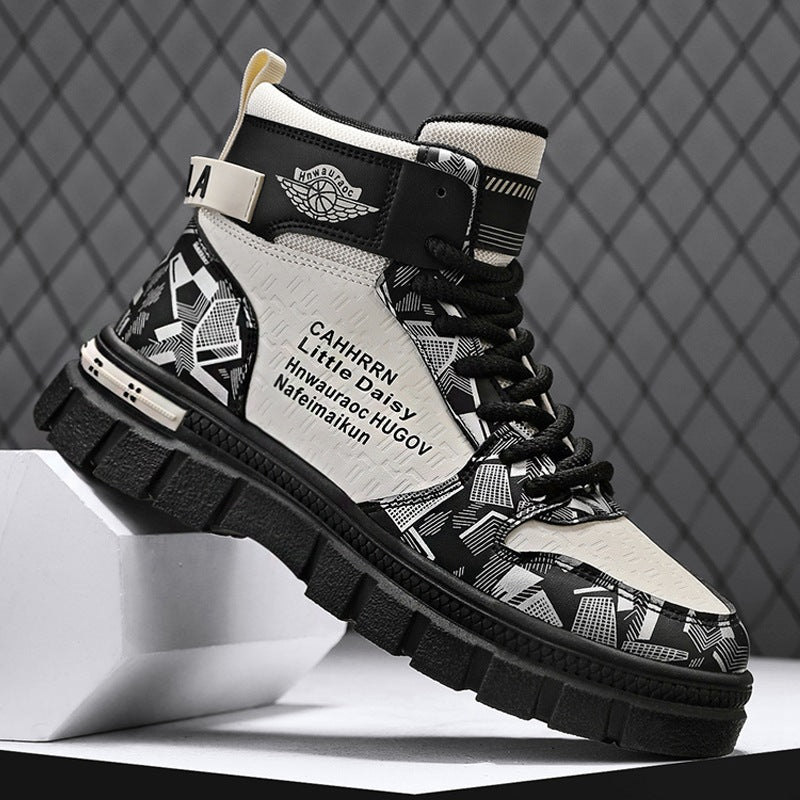 Damen Hochwertige Sneaker mit geometrischem Muster und strapazierfähiger Sohle EB