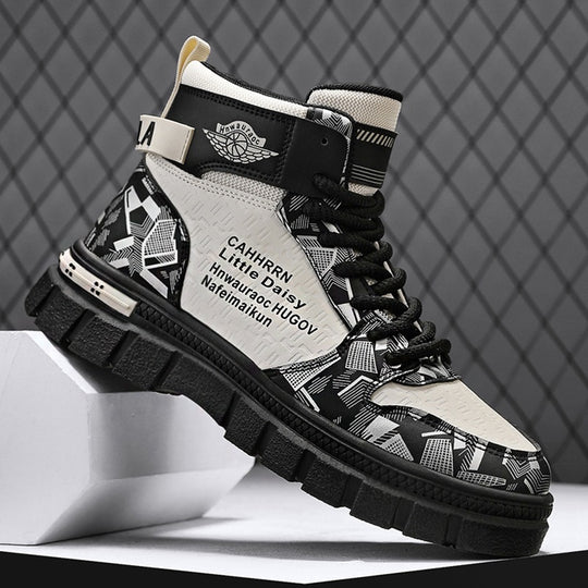 Damen Hochwertige Sneaker mit geometrischem Muster und strapazierfähiger Sohle EB
