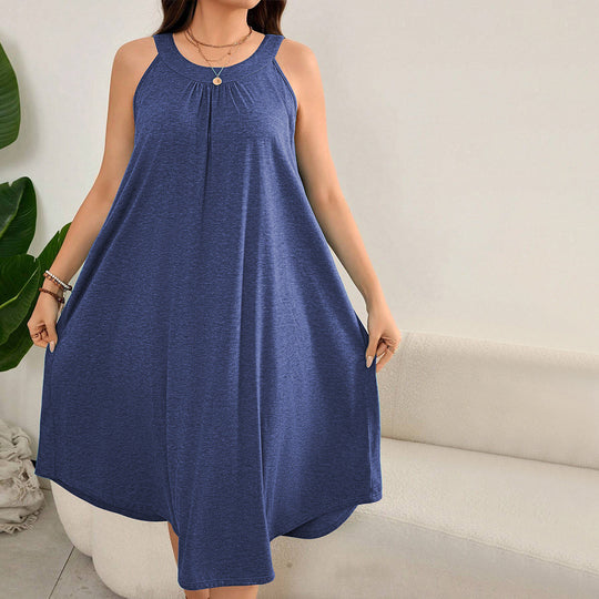 Damen lässiges A-Linien-Kleid mit großzügigem Schnitt und atmungsaktivem Material EB