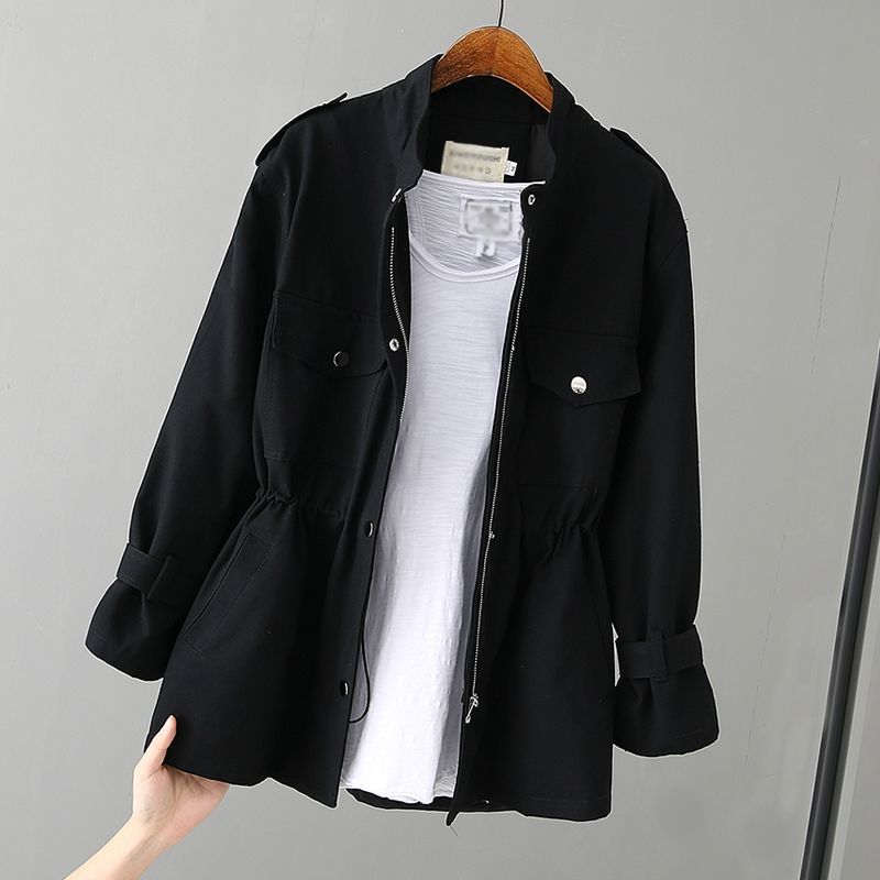 Damen Praktische Freizeitjacke mit verstellbarem Bund und Taschen EB