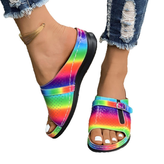 Damen komfortable Riemensandalen mit atmungsaktiven Luftlöchern EB