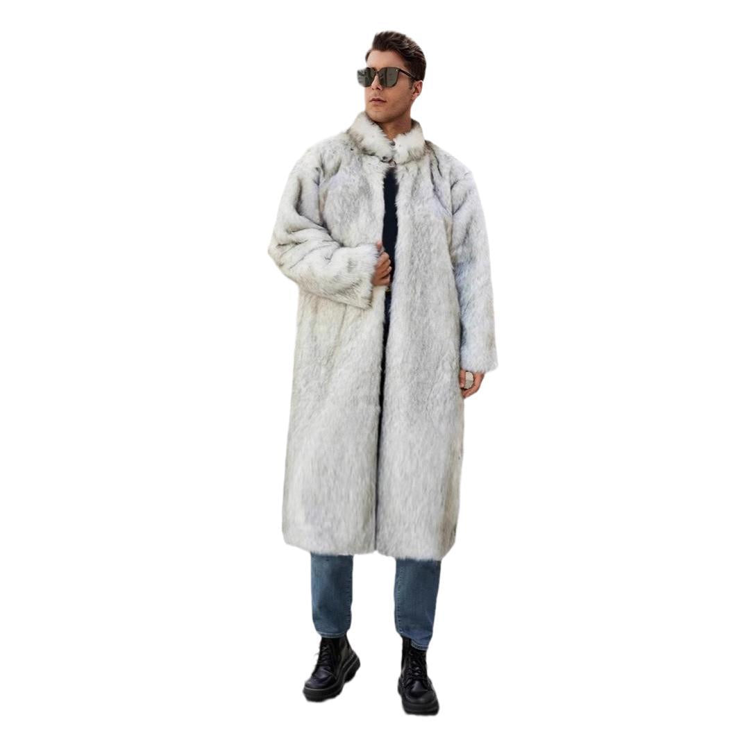 Herren Eleganter und kuscheliger Langmantel aus Kunstfell EB