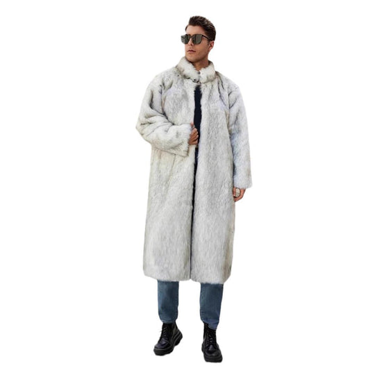 Herren Eleganter und kuscheliger Langmantel aus Kunstfell EB