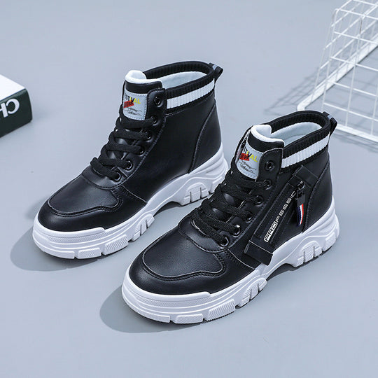 Damen Hohe Sneakers mit modischem Reißverschluss und atmungsaktivem Innenfutter EB