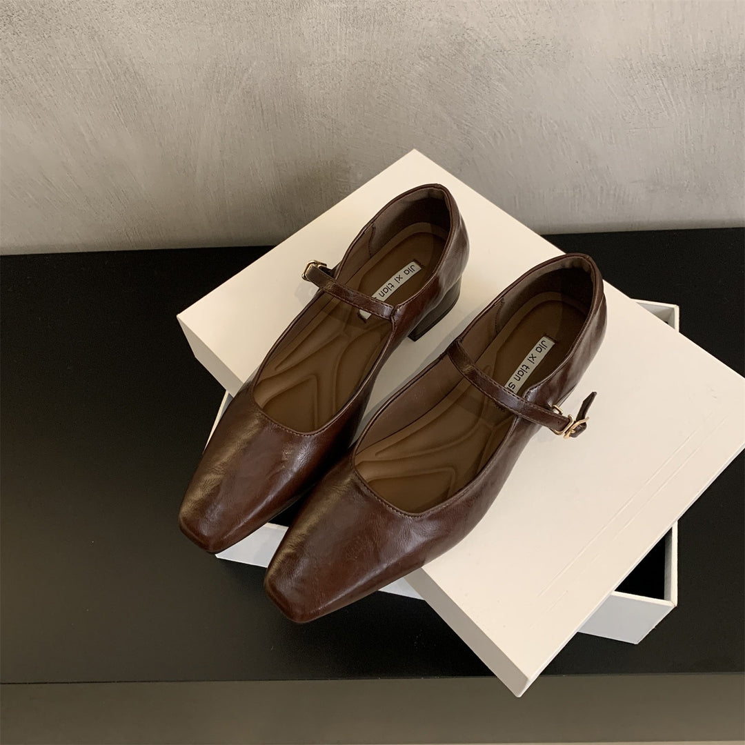 Damen Mary Jane Schuhe mit elegantem Riemchen und modischem Blockabsatz EB
