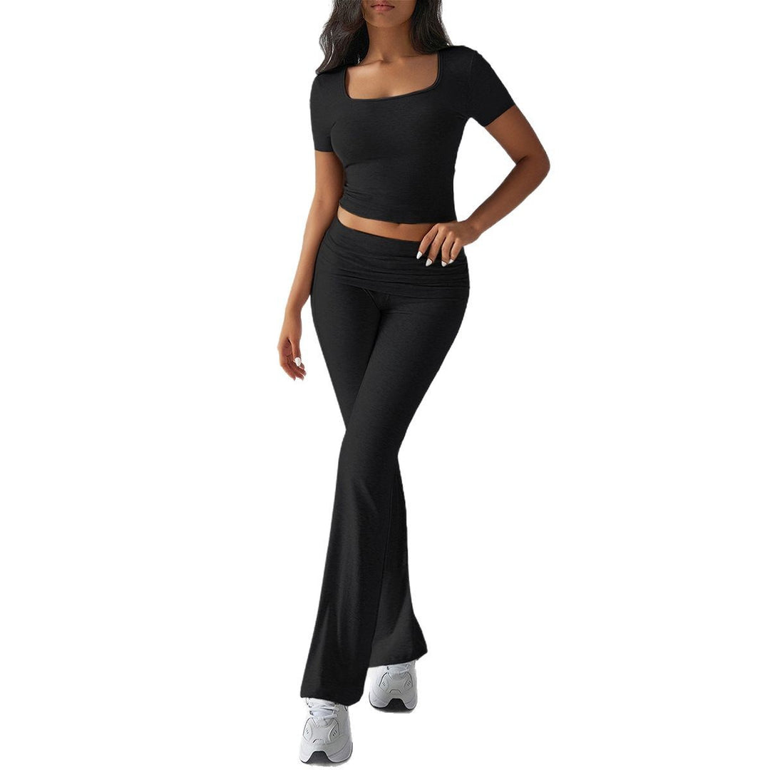 Damen Sportliches Oberteil mit hohen Taillenleggings aktivem Set EB